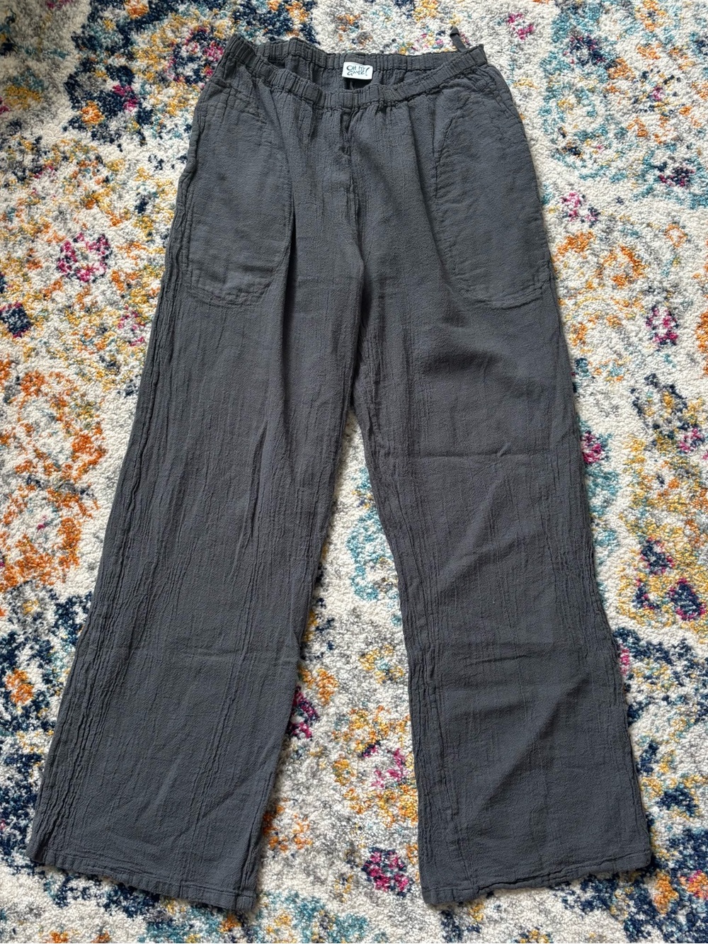 Oh My Gauze women’s 100% cotton pants grey size 2 Large/XL